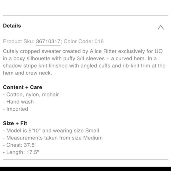 S Alice & UO Urban Outfitters Cropped Sweater - Picture 3 of 10